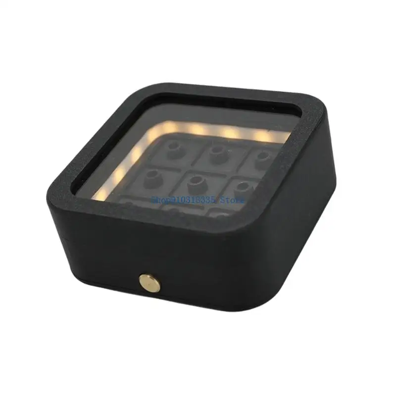 Lighted Keycap Display Case, 3 x 3 Layout Keycap Storage Box with Viewing Lid and Top for Keyboard Collectors