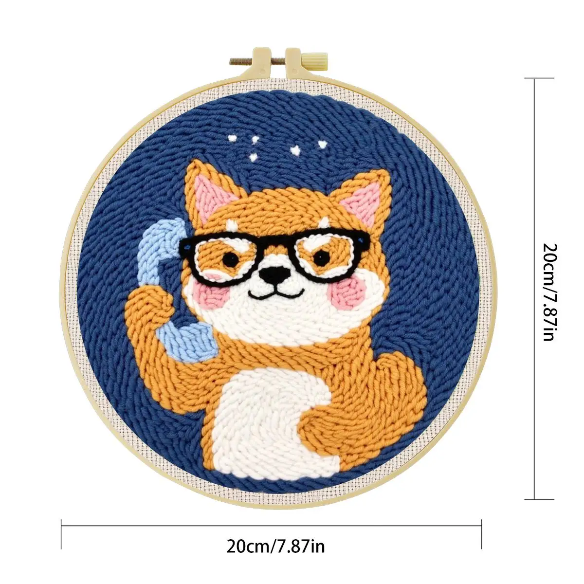 20X20CM/7,87 Zoll Hund Punch Needle Stickerei-Set Kit Stickerei Gestrickte Stickerei DIY Handgemachtes Geschenk Heimdekoration – Detail 4