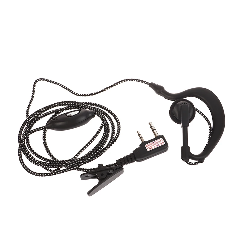 Auricular con gancho para la oreja de alta calidad, interfono para BAOFENG UV5R, auricular de 2 pines, micrófono para Radio de seguridad, Walkie Talkie