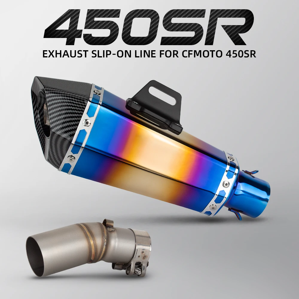 

For CFMOTO 450SR 2022-2025 Motorcycle Escape Slip on Line Modify Kit Exhaust Stainless Middle Pipe Akra Muffler with DB Killer