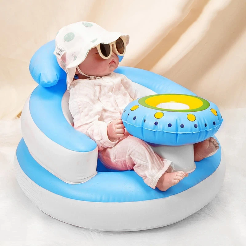 Baby Inflatable Seat Sofa for Babies 1 2 3 Years Old Portable Bathroom Stool Infant Toddler Feeding Dining Chair Sitting Up Gift