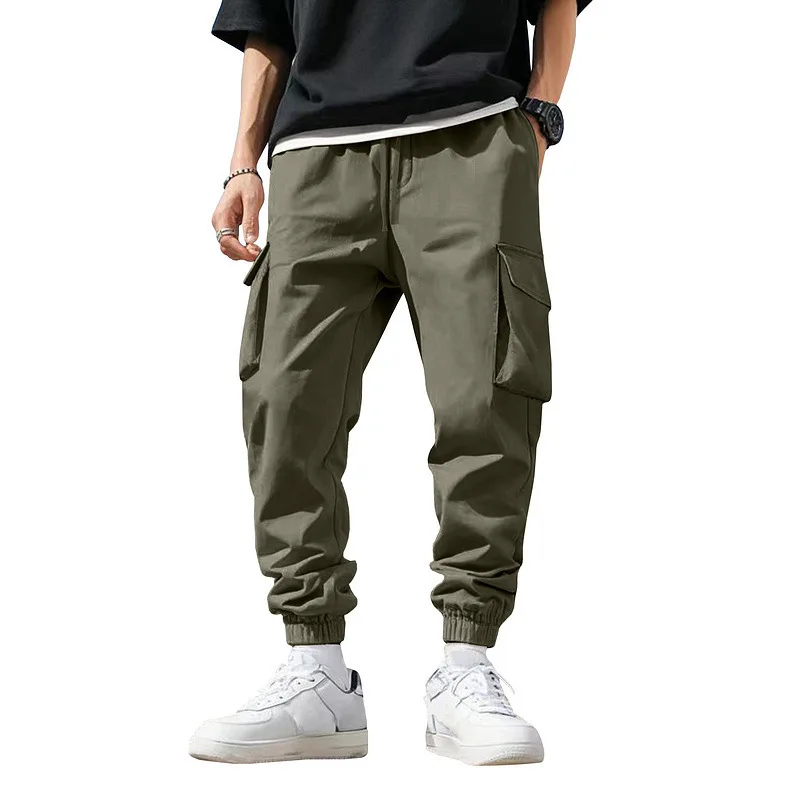 Picture 6: Men Multi Pocket Cargo Joggers Elastic Drawstring Waist Loose Casual Streetwear Lightweight Outdoor Daily Fashion Long Trousers