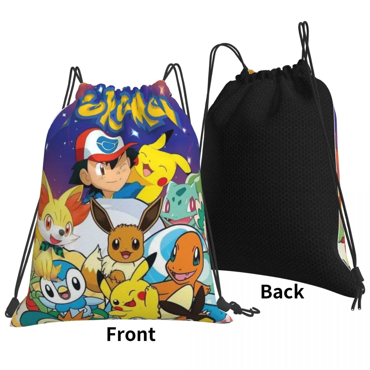 Mochila impermeable con nombre personalizado para exteriores, mochila con cordón para deportes de natación y playa, organizador de Pokémon, bolsa de almacenamiento para gimnasio