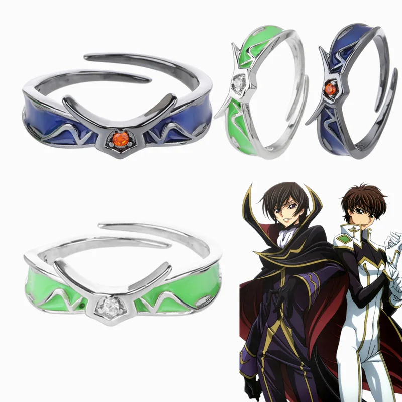 Anime Code Geass Ring Lelouch Adjustable Cosplay Unisex Couple Lover Rings Prop Jewelry Gift Accessories