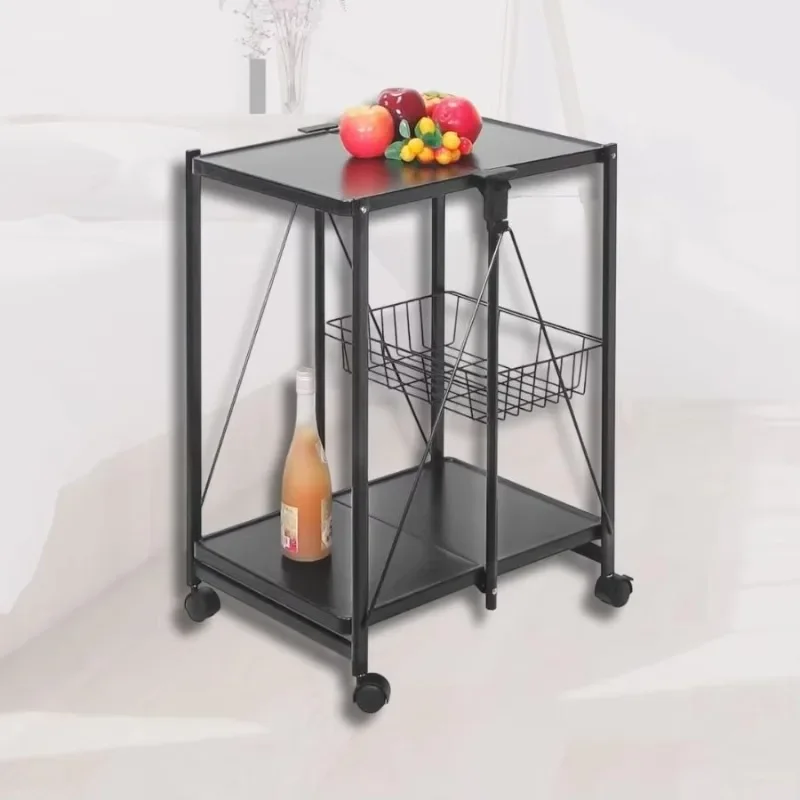 

Modern style double-decker foldable trolley, tool-free assembly