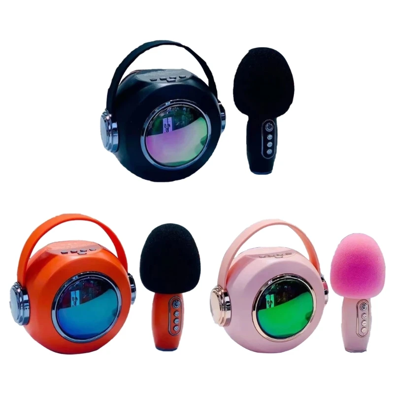 Karaoke Machine for Kids Adults Portable Bluetooth-compatible Speakers Wireless Microphones for Girls Boys Birthday Party