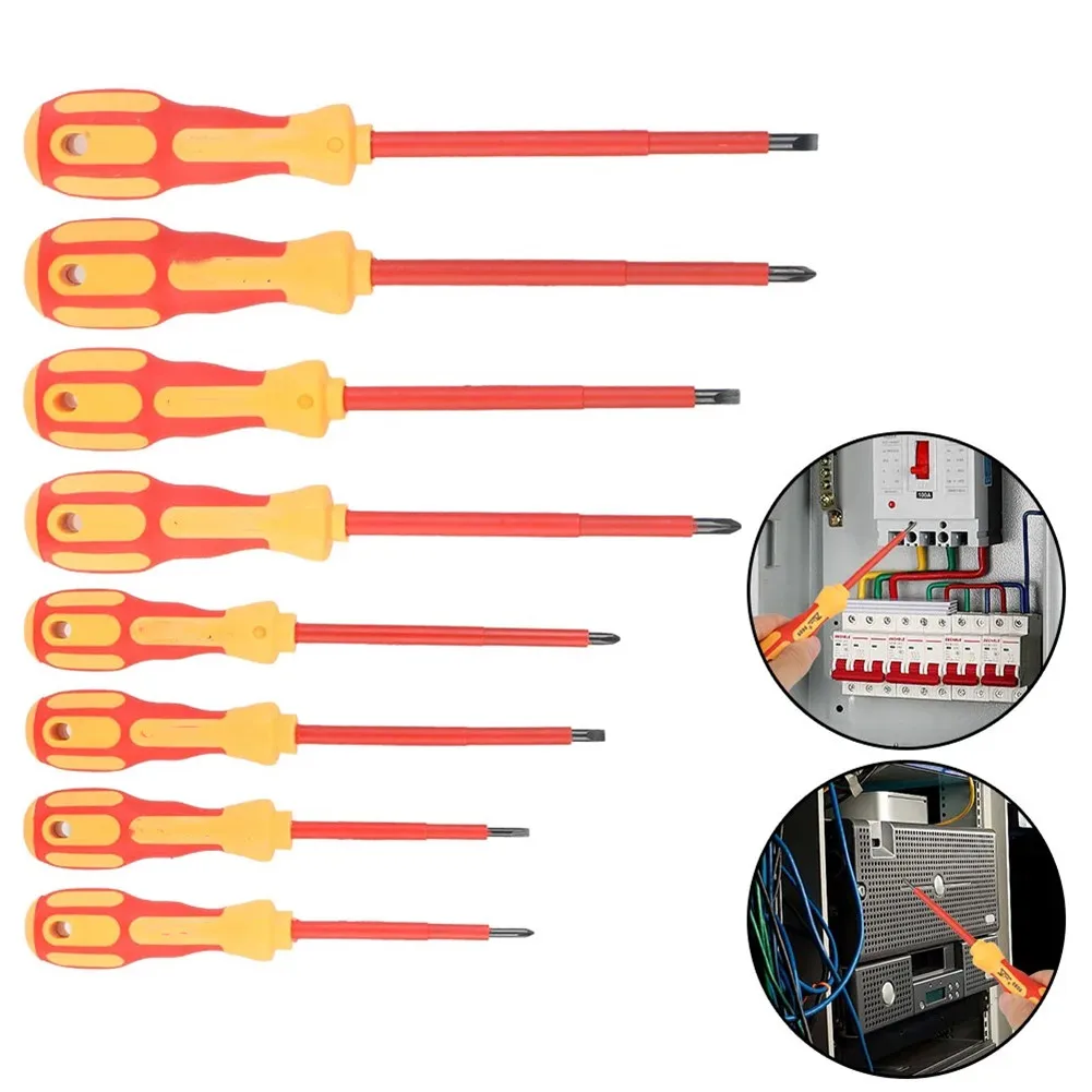 1 Pc 3/4/5/6MM Insulation Screwdriver Multi-Functional Power Tool With Cross-Shaped And Flat-Head Screwdriver Heads