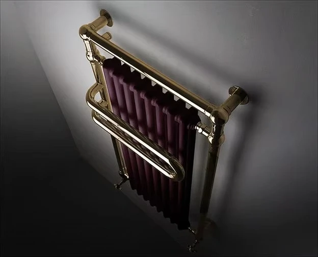 eu-Traditional Gold Towel Rack Curved Electric Towel Rail Polishing Electric Towel Rack#