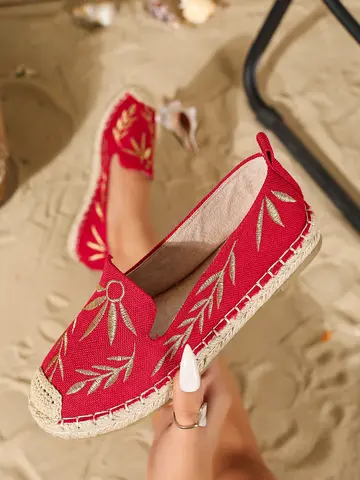 Dam Rundtå Klassiska Platta Slip-ons Enkla Espadriller Läderloafers 10 best sales loafer kvinna - №5