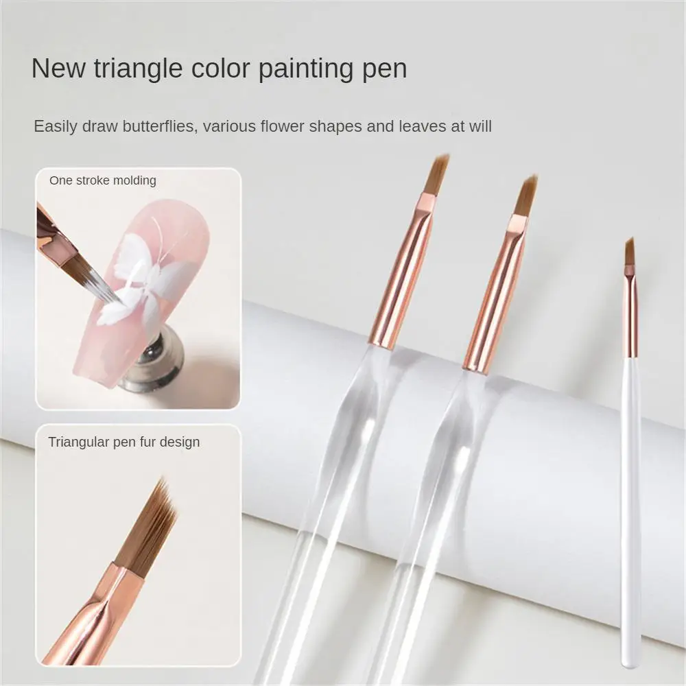 Professional Nail Art Brushes 3D Painting Manicure Acrylic Brush UV Gel Line Drawing Flower Carving Pen Wooden Handle Nail Tools