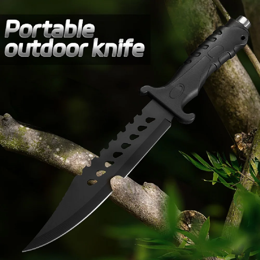 Outdoor straight knife, high hardness camping knife, portable adventure knife, fruit knife, self-defense knife, hunting knife