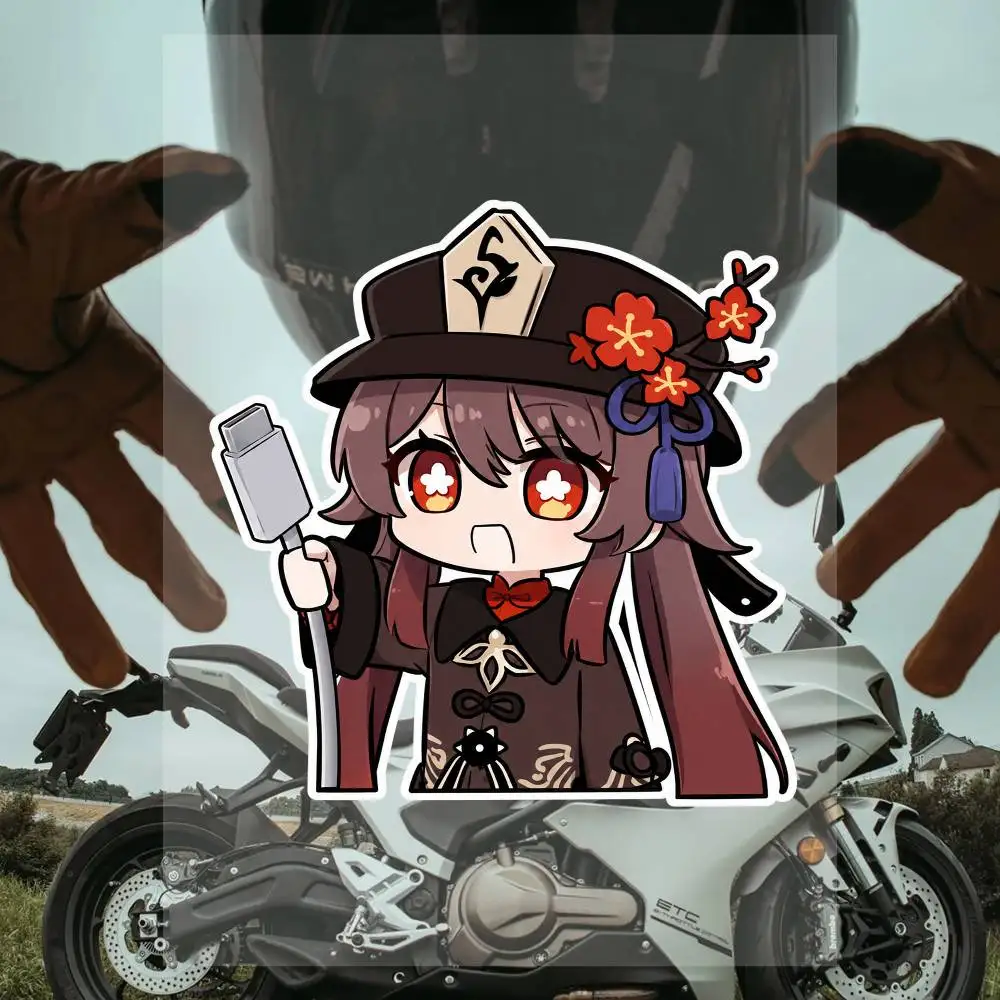 Genshin Im-pac-t Hu Tao Anime Character Stickers Set Waterproof Vinyl Decals For Laptop Water Bottle Helmet Skateboard Notebook