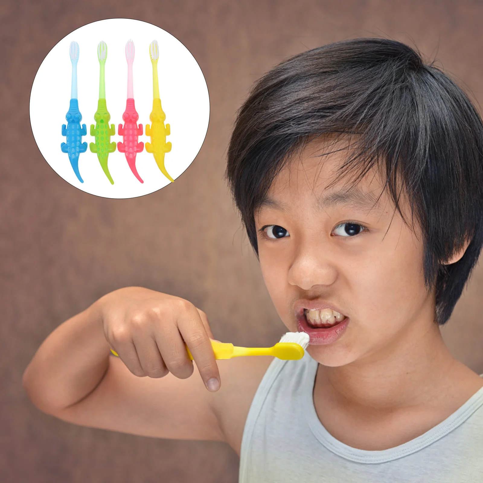 

8Pcs Kids Toothbrushes Cartoon Oral Care Supplies Portable Baby Teeth Cleaning Tool Supple Bristles Brush Assorted Color