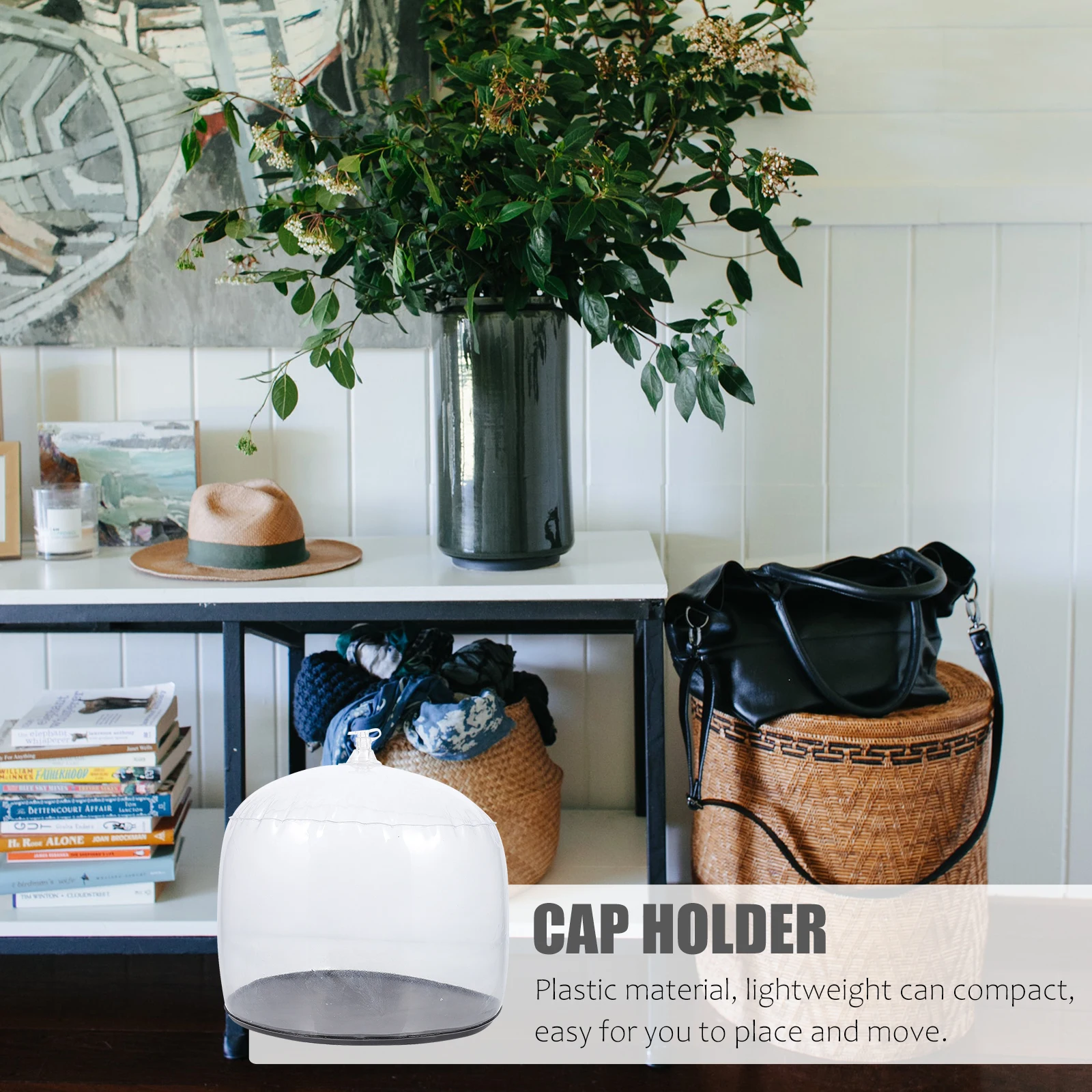 

1pc Pvc Hat Holder Caps Display Support Round Dome Stand Reusable Inflatable Bracket For Baseball Cap Shaping Storage Rack