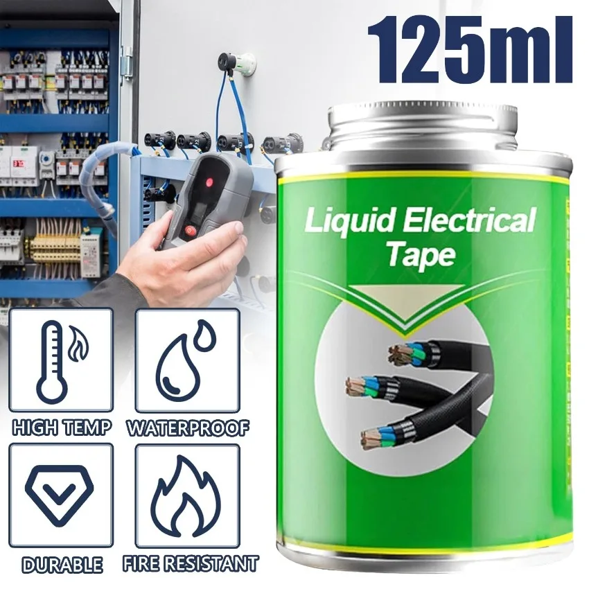 Flüssigkautschuk, Flüssigkautschuk Schwarz, Flüssiges Isolierband, Wasserdichtes Dichtmittel, zur Reparatur von Elektrischen Datenkabeln