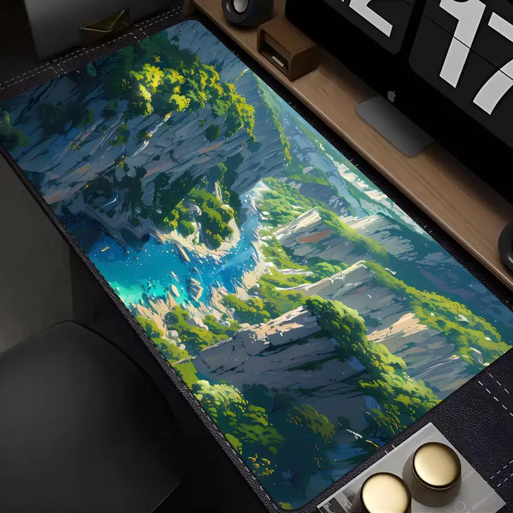 

River Valley Scenery Mouse Pad Mouse Pad XXL Gaming Accessories Office Gamer Keyboard Desk Mat Non-Slip Laptop Large Mousepad