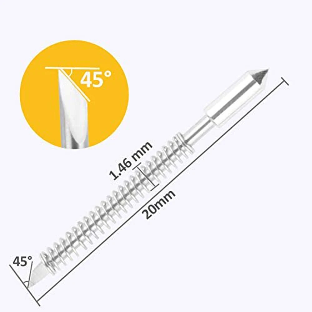 50 Pcs 45 Degree Blade Vinyl Cutter Plotter Cutting Blades for CB09 CB09U Graphtec with Blade Holder Base