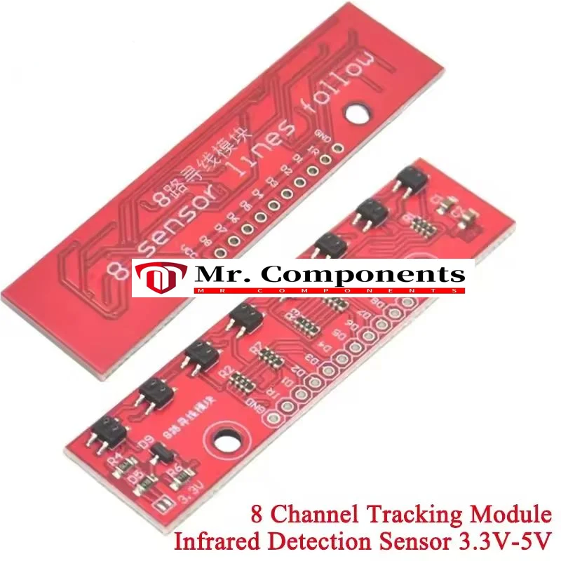 1PCS 8Channel IR Tracking Sensor Module 8 CH Way Infrared Line Track Trace Detection Board DIY for Arduino Smart Car 3.3V-5V New