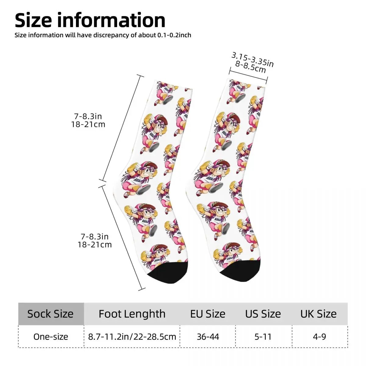 Arale Socks Men Women Fashion Drslump Akiratoriyama Manga Anime Socks Hip Hop Spring Summer Autumn Winter Middle Tube Socks Gift