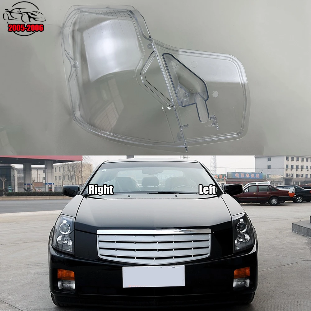 

For Cadillac CTS 2005 2006 Front Headlamp Lamp Cover Transparent Lampshades Headlights Shell Plexiglass Replace Original Lens