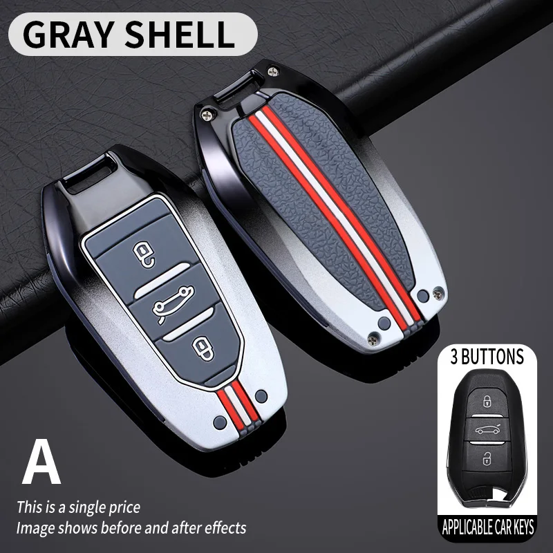 Metal Car Key Cover Fob Case Shell for Peugeot 308 408 508 2008 3008 4008 5008 for Citroen C4 C6 C3-XR Accessories