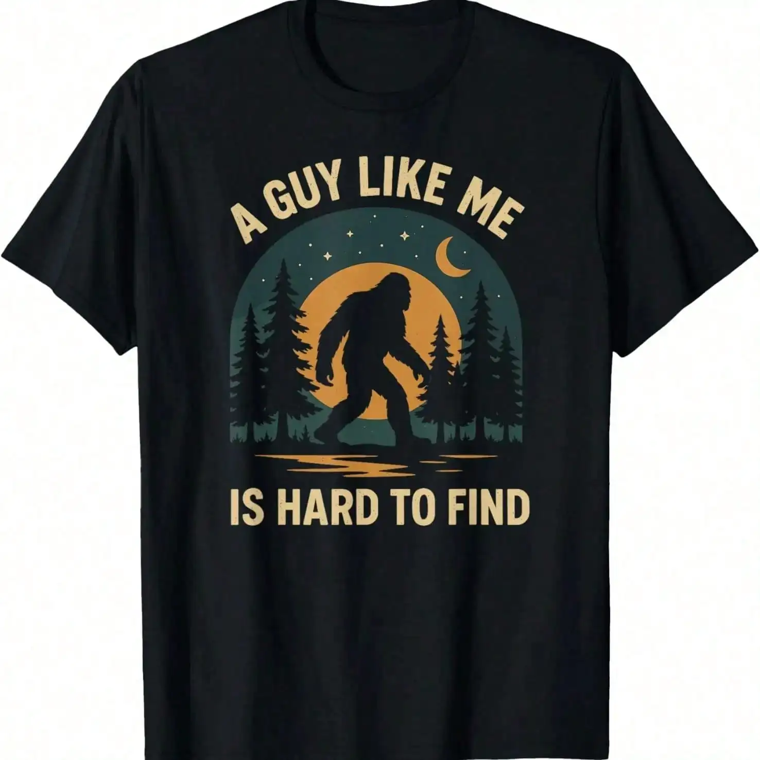 Funny Bigfoot Retro Sasquatch T-Shirt Pure Cotton Graphic Tees Menswear Top: Gifts For Men