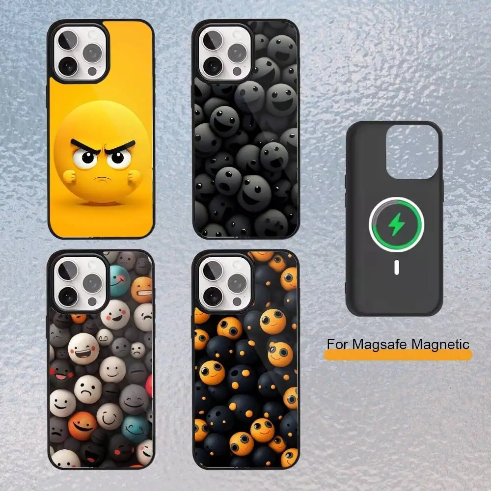 

Globose emotion icon Phone Case For iPhone Magsafe Magnetic 17,16,15,14,13,12,11 Wireless Charging cover