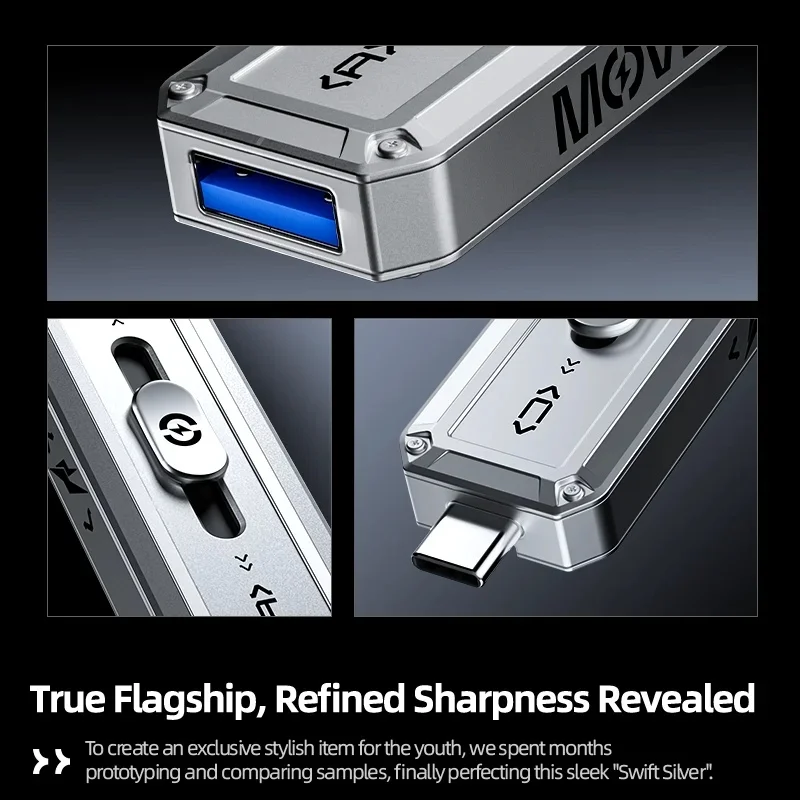 NEW MOVESPEED SP20 2100MB/s 256GB USB 3.2 Gen2x2 Dual Interface Flash Drive TLC Read for iPhone 15/16 PC Gaming