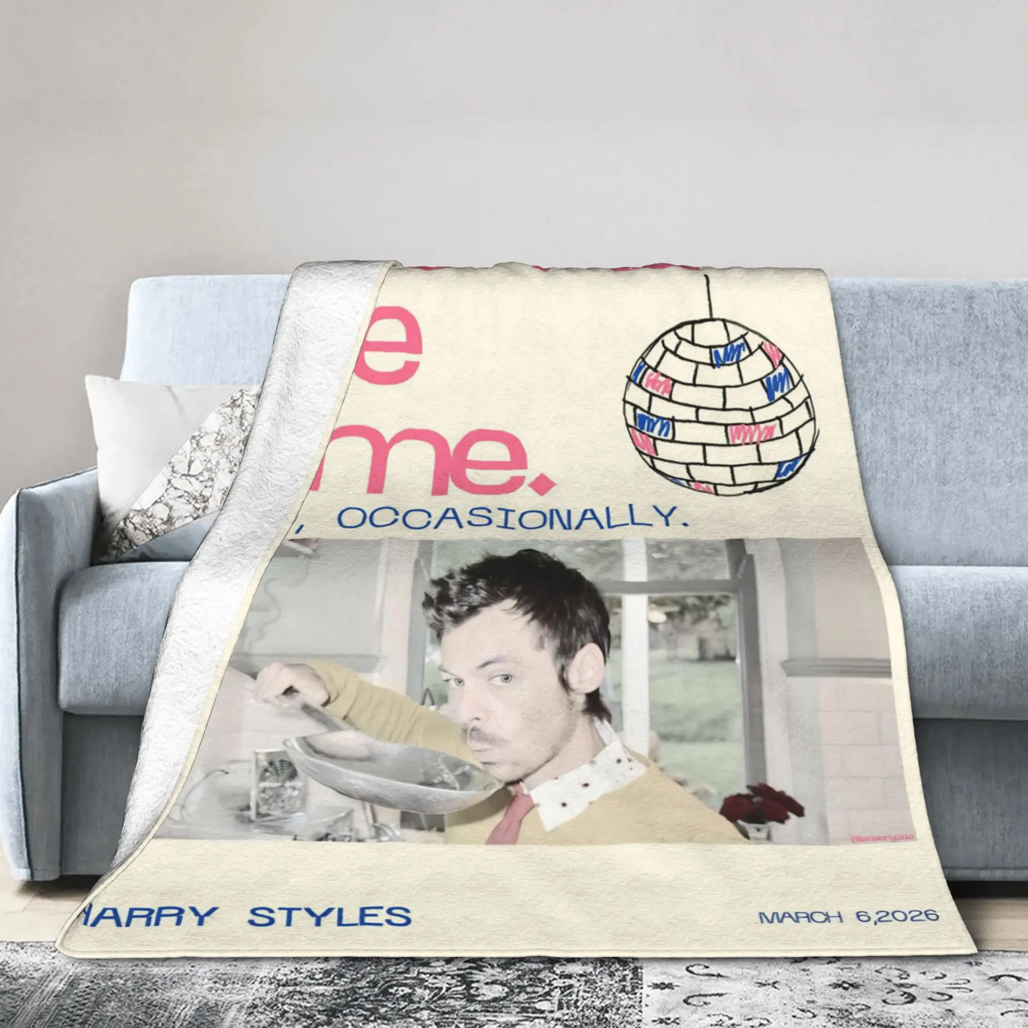 Kiss All The Time Disco Music Knitted Blankets Fleece Harrys Music Styles  Super Soft Throw Blanket for Car Sofa Couch Bedspread