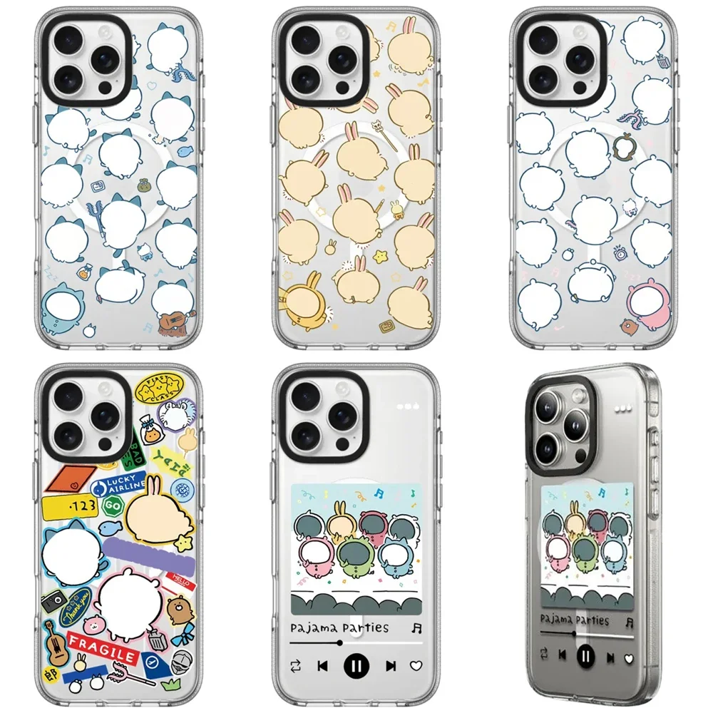 

Cartoon Air Travel Transparent Border iPhone 13 14 15 16 Pro Max Case - Protective iPhone Case with MagSafe