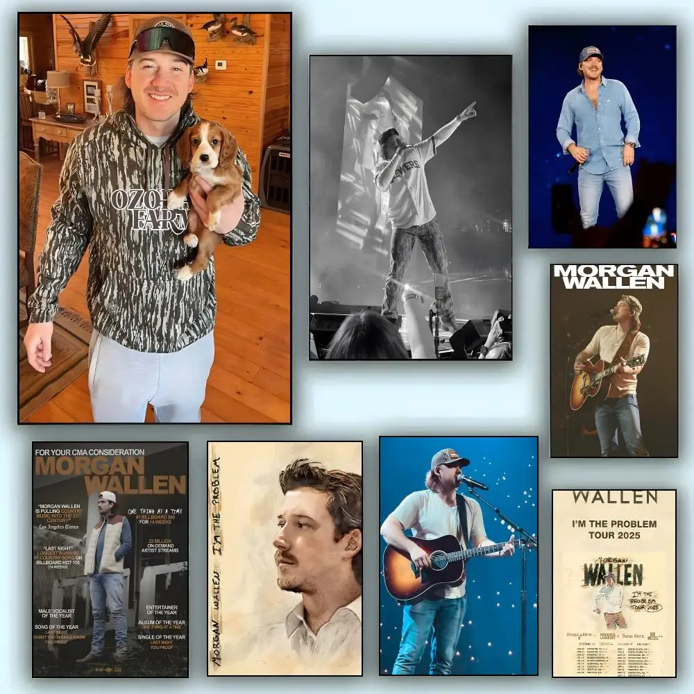 Singer M-Morgan Wallen Poster Aesthetic Wall Art Canvas Poster Room Decoration Items Bedroom Decor