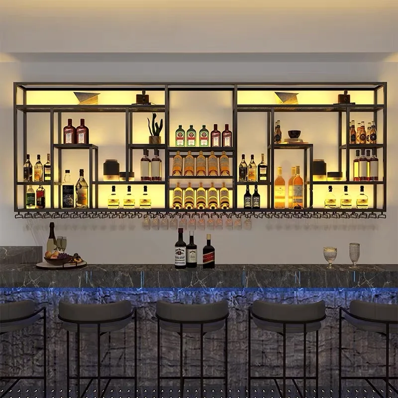 

Барная стойка, кованая винная полка, стеллаж для хранения, винный шкаф, настенный винный дисплей, витрина для ресторана, стойка ресепшн