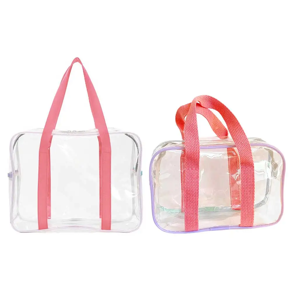 PVC Clear Toiletry Bag Travel Makeup Bag Large Capacity Cosmetic Bag Portable Cosmetic Pouch Waterproof Toiletry Carry Pouch