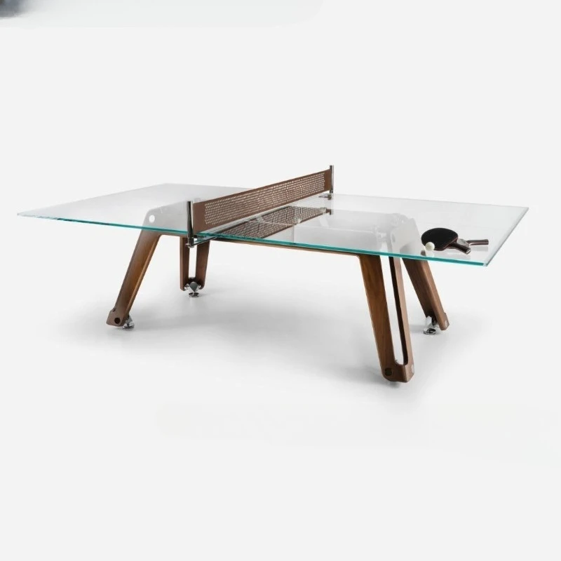 Home Ping Pong Table High-end Crystal Glass Ball Table Villa Luxury Home Entertainment Solid Wood Ping Pong Table