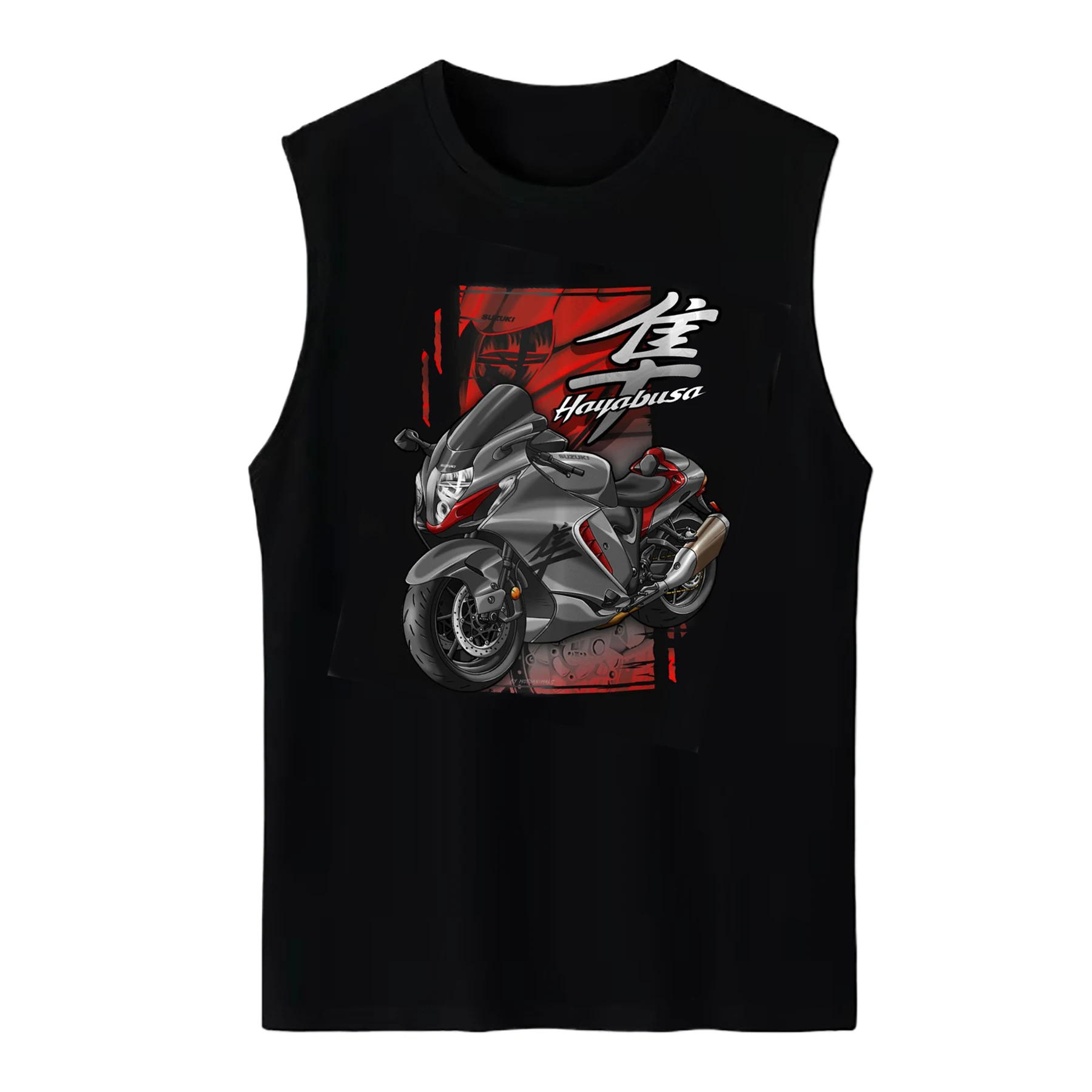 Retro Japanese GSX-1300R Hayabusa 2021-2024 Motorcycle Rider Tank Top 100% Cotton O-Neck Casual Mens Vest Sleeveless T-shirt