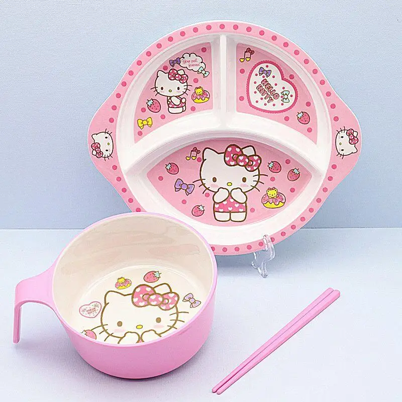 Cuenco anticaída Sanrio Cinnamoroll para estudiantes, cuenco con mango de Anime Kawaii a la moda para niños, cuenco de arroz y fruta a prueba de calor para el hogar
