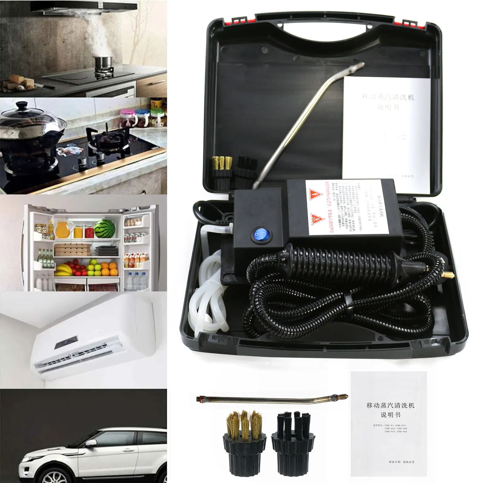 1700W Handheld High Pressure Steam Cleaner Machine Automatic Mobile Detailing Steam Cleaning Home110V