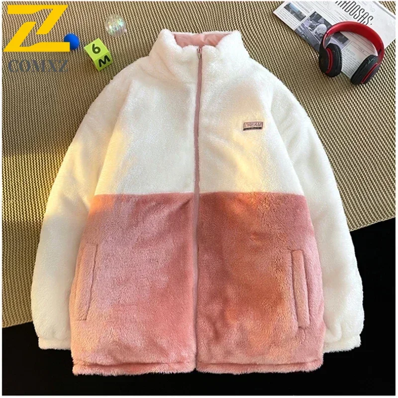 Men padded Clothing Autumn Winter New Solid Color Double Sided Wearable Design Outdoor Travel Stand Collar Coat Men Warm Jacket
