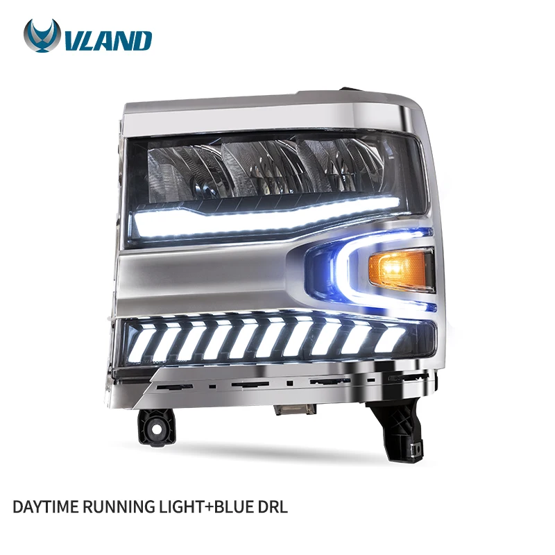

VLAND Factory New Full LED Head Light Sequential Turn Signal Front Lamp 2016-2018 Headlights for CHEVROLET SILVERADO 1500 Third