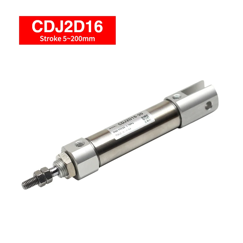 

CDJ2D CDJ2D16 Stroke 5~200mm Double clevis Mini Pneumatic Cylinder with pins Single Rod AirCylinder pencil micro double earrings