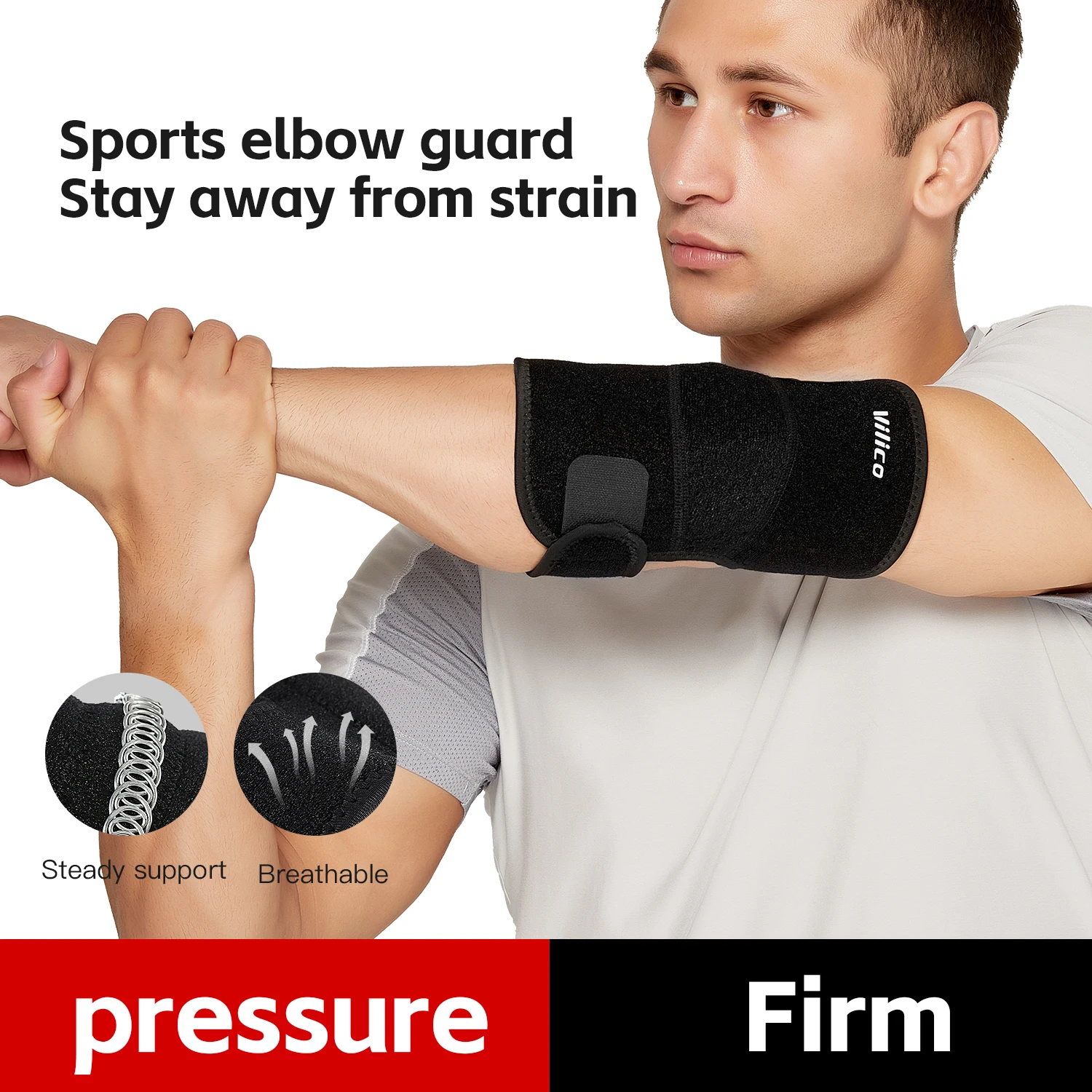 Tennis-, Badminton- und Golf-Ellbogenbandage, Unterarmstütze, Kompressionsbandage für den Ellbogen, Kompressionspolster, Ellbogenstütze zur Schmerzlinderung