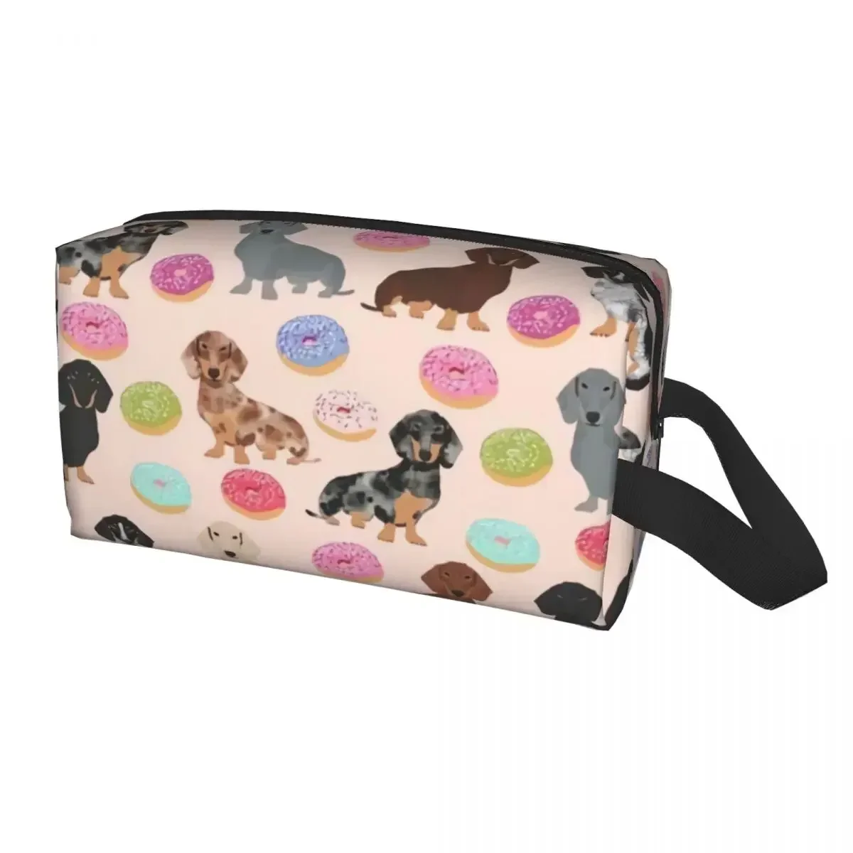 Fashion Dachshund Badger Dog Florals Travel Toiletry Bag Women Sausage Animal Makeup Cosmetic Organizer Beauty Storage Dopp Kit