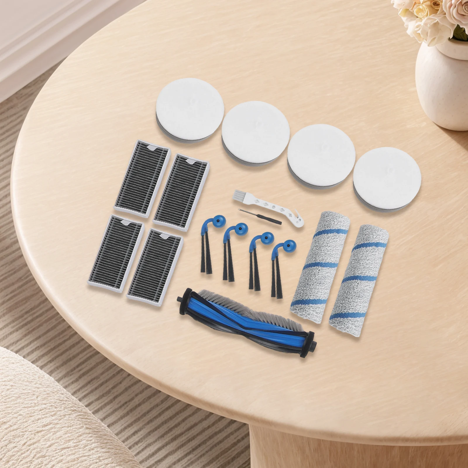 For Deebot X11 Replacement Brush Kit with Main Brush 2 Roller Brushes 4 Side Brushes 4 Filter Wadding Cleaning Tools Set