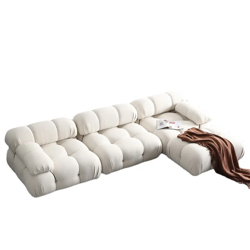 

Cream wind, lamb wool sofa, living room chameleon module sofa