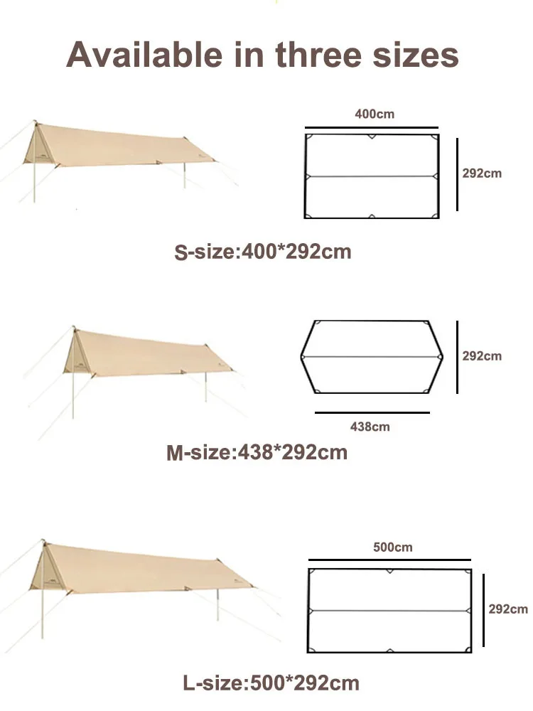 MOUNTAINHIKER Awning Tent Sun Shelter  Sun Shade Auto Camping Outdoor Beach Canopy Tent Party Family Tarps Waterproof Tarpaulin