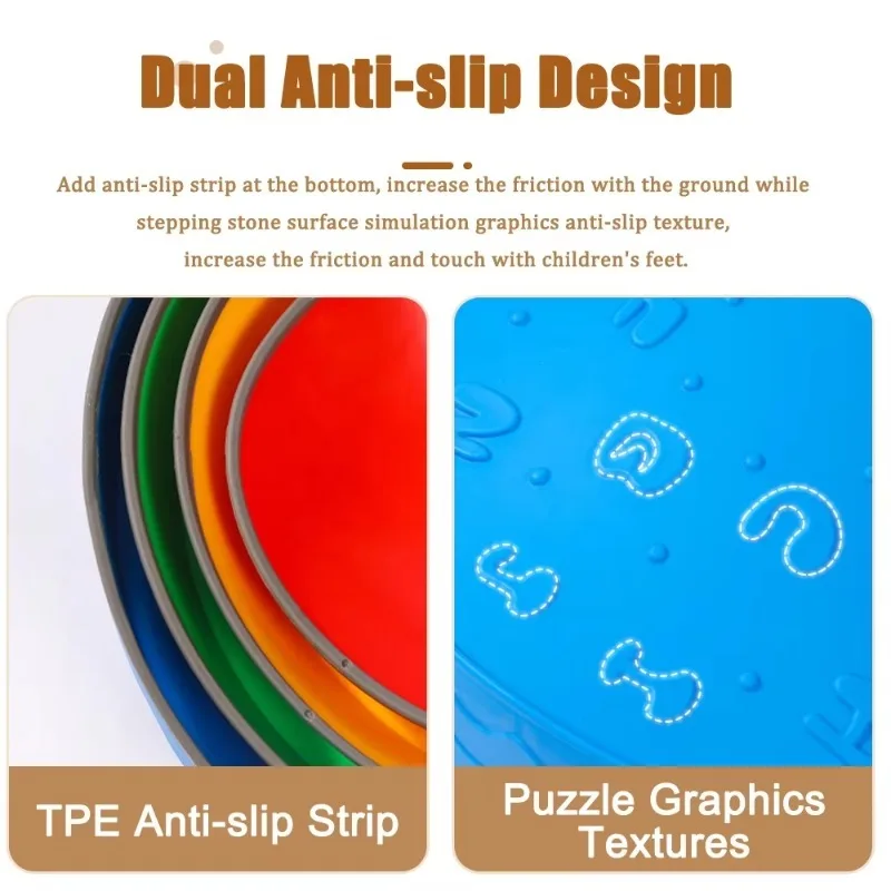 5 قطع من أحجار التوازن، أحجار القفز على مسار الأطفال، ألعاب حسية لعب الأطفال في الأماكن المغلقة والخارجية #5