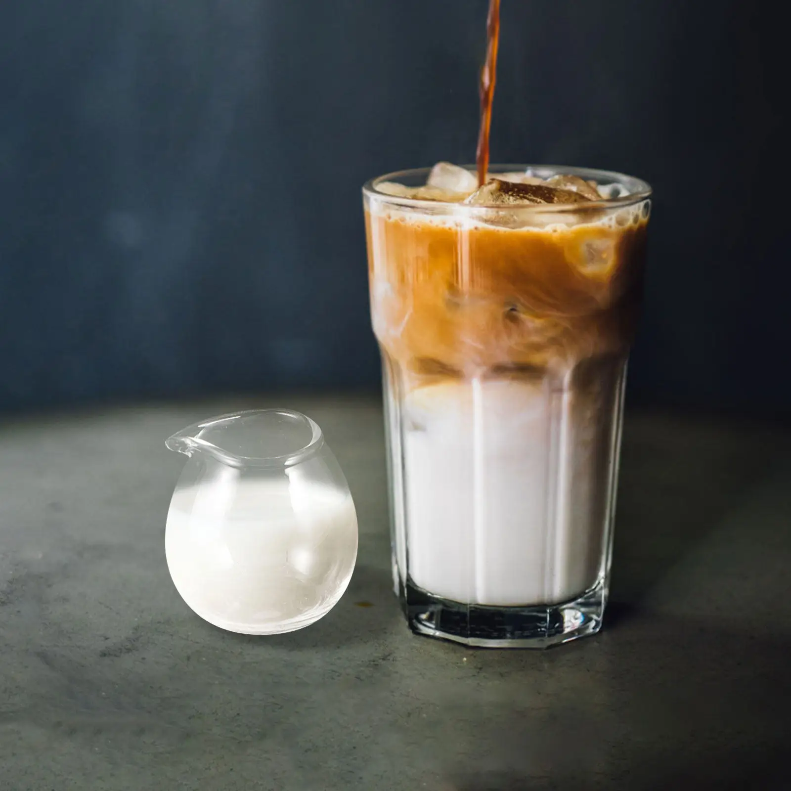 4Pcs Glass Creamer Pitcher Mini Sauce Jug 20Ml Clear Milk Syrup Espresso Coffee Milk Jugs Kitchen Breakfast Serving
