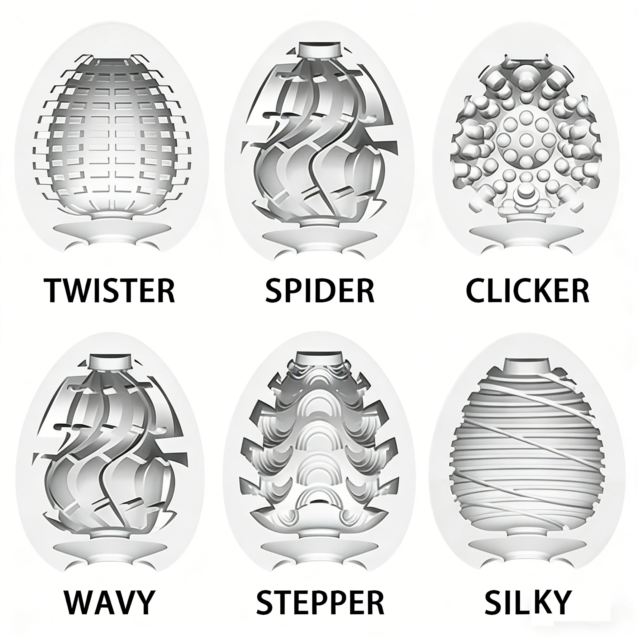 6 Pcs Male Masturbation Eggs Textured Pocket Stroker Super Stretchable Soft Silicone Disposable Masturbator Cup for Men 3