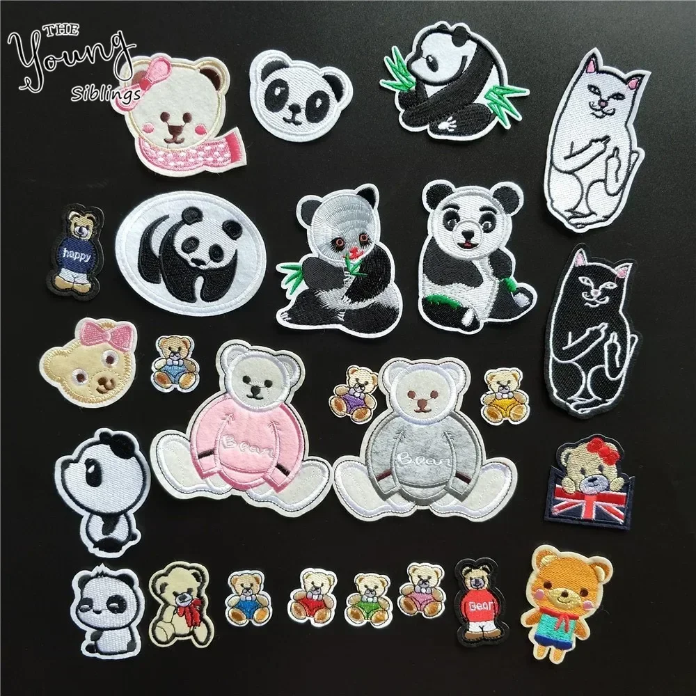 Hot sale Animals Embroidery Applique Iron On Patch For Bear Badge Paste Sewing Panda Stickers DIY Clothing Accessories Supplies