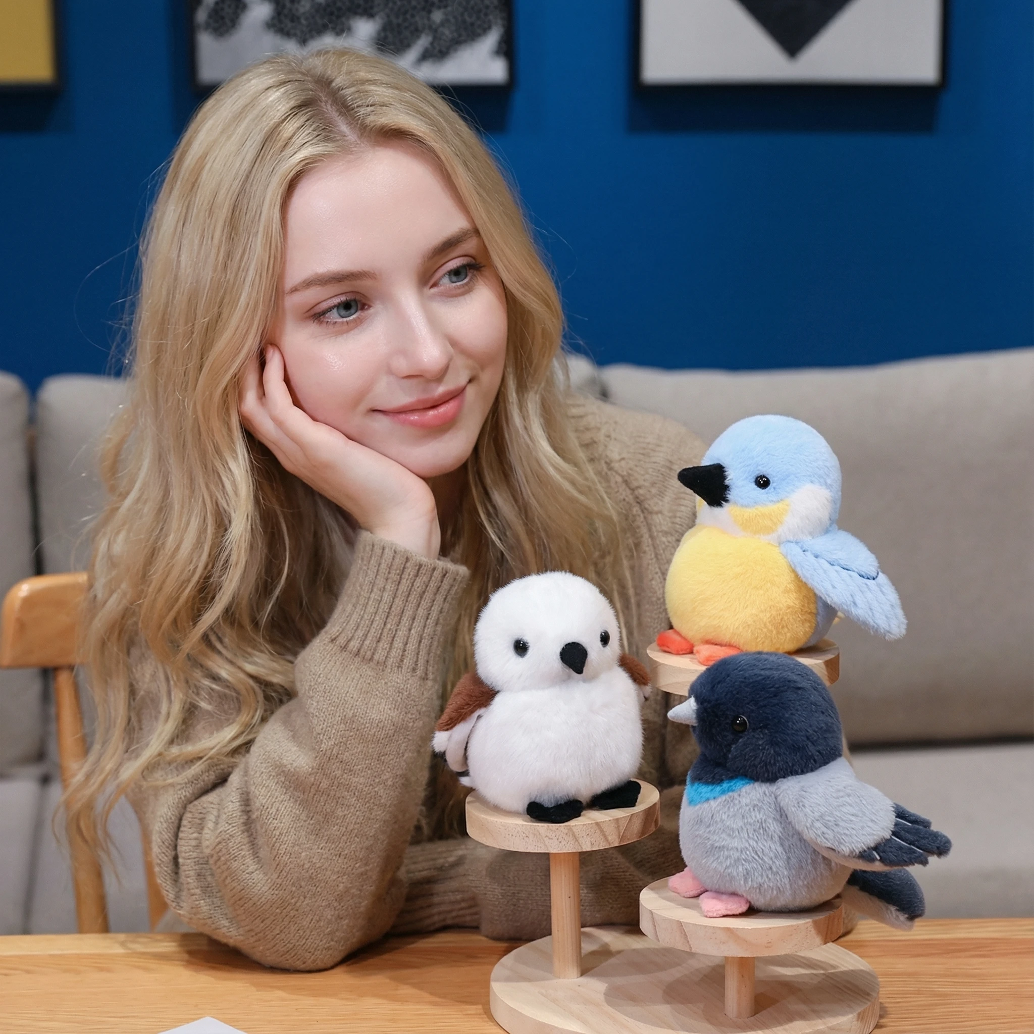 12 سنتيمتر لطيف ليتل بيرد ألعاب من القطيفة واقعية مضحك دمى على شكل حيوانات مقلد الطيور النقيق رقيق العنصر الزخرفية هدايا للأطفال